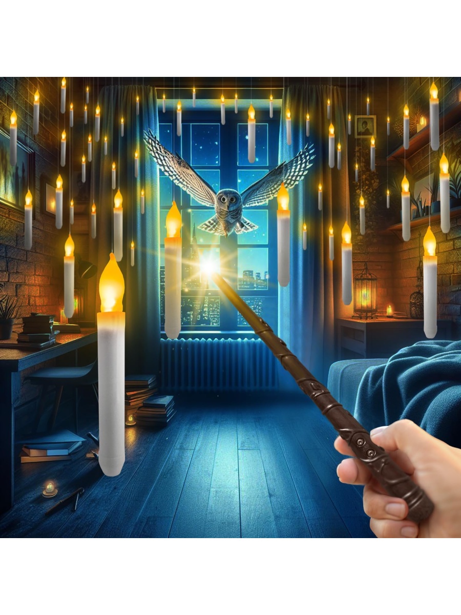 Flameless Floating Candles with Wand Remote