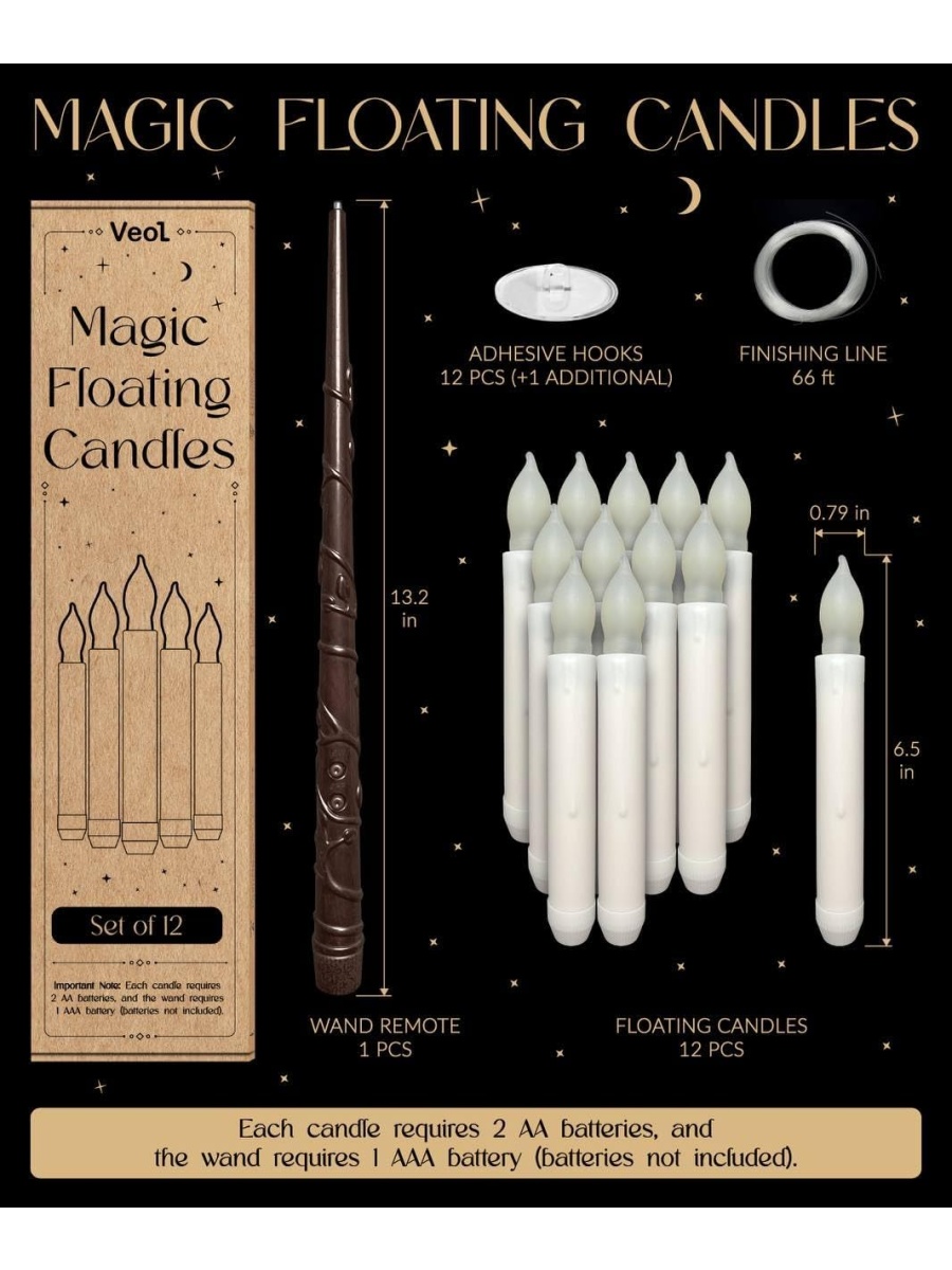 Flameless Floating Candles with Wand Remote