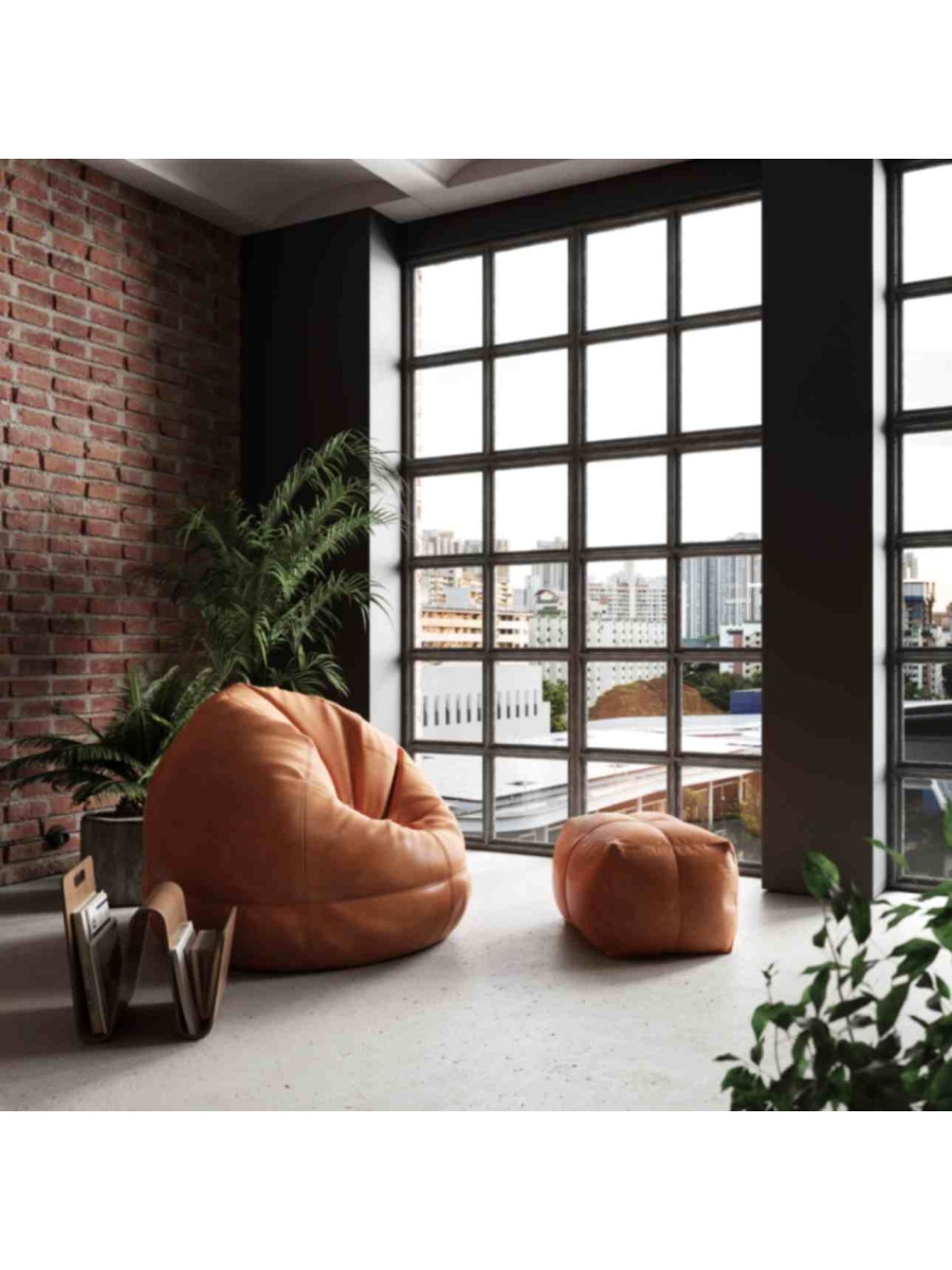 Genuine Leather High-Quality Bean Bag Chairs and Foot Stools