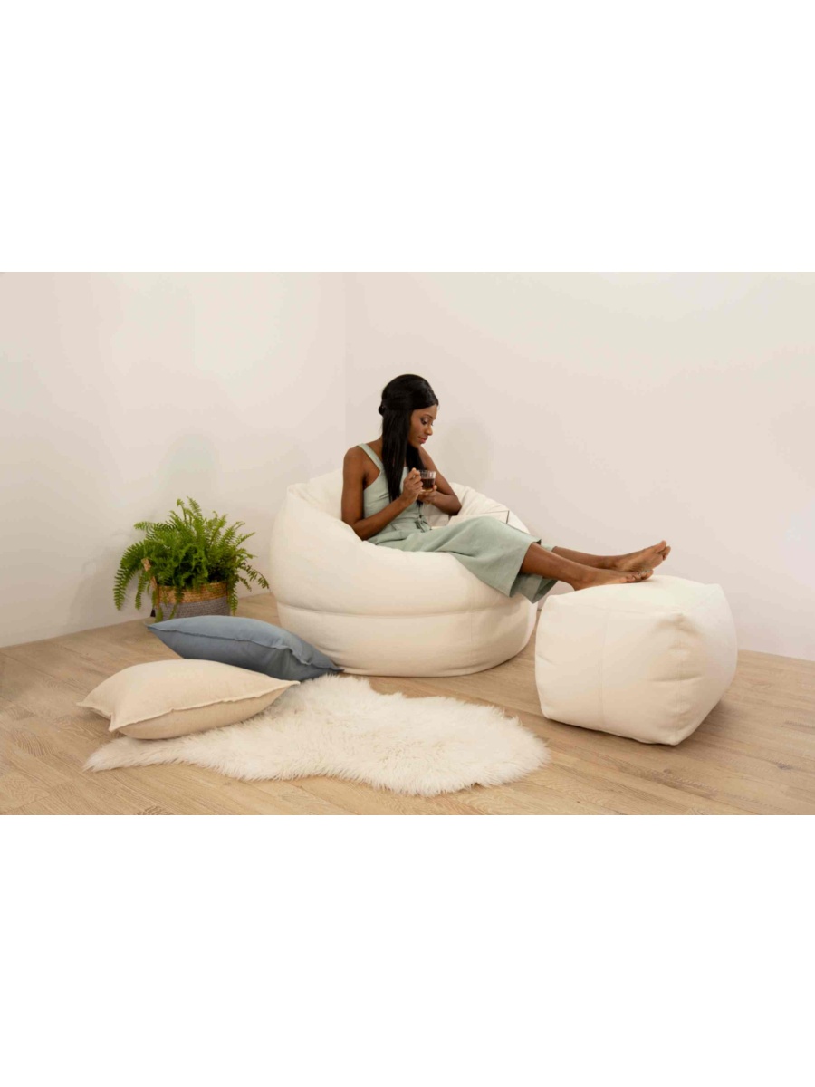 Genuine Leather High-Quality Bean Bag Chairs and Foot Stools